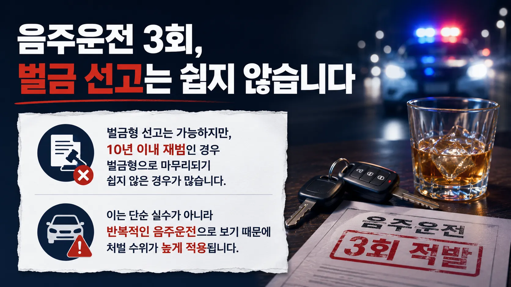 음주운전3회벌금 처벌 외 구속 여부 
