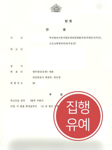 [교통사고변호사 해결사례] 교통사고변호사 도움으로 위험운전치사상 집행유예 받아내