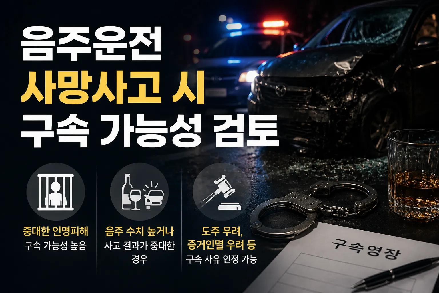 음주운전사망사고 시 구속 가능성 검토